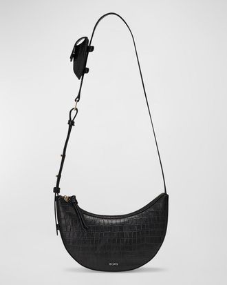 Oryany Rookie Half-Moon Leather Crossbody Bag
