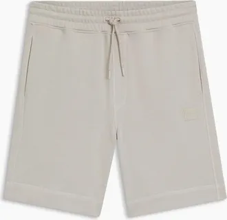 HUGO BOSS Mens BOSS Orange Sewalk Mens Cotton-Terry Shorts With Logo Badge - Open Grey 070 - Size: 35/34/32