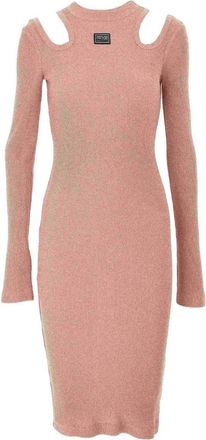 Versace Jeans Couture Roze Gebreide Sheath Jurk - Dames - Kleedjes - Roze - S - Kleedjes