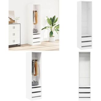 vidaXL Armadio con Cassetti Bianco 50x50x200 cm in Legno Multistrato - Armadio in legno multistrato - Armadio bianco