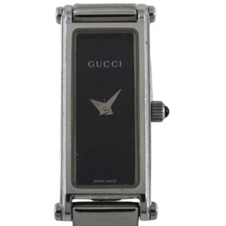 Gucci Pre-owned Stainless Steel Watch - Dames - Vintage Horloges - Zwart - ONE Size - Vintage