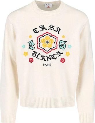 Casablanca Maglia - Heren - Ronde hals truien - Wit - XL - Truien & Vesten