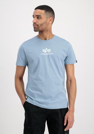 Alpha Industries T-Shirt ALPHA INDUSTRIES Basic T-Shirt ML, Herren, Gr. XXL, bunt (graublau), Obermaterial: 100% Baumwolle, Shirts T-Shirt