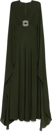 Elie Saab crystal-embellished silk gown - Green