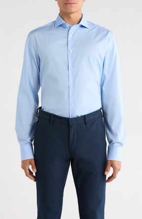 Canali Cotton Dress Shirt in Blue at Nordstrom Rack, Size 44