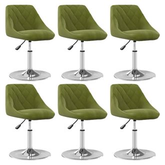 vidaXL Sillas De Comedor Giratorias 6 Unidades Terciopelo Verde Claro Vidaxl