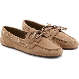 Mango Suede Boat Shoe in Sand at Nordstrom, Size 9.5Us