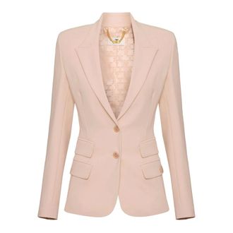 Elisabetta Franchi Colbert van lichtgewicht cr&ecirc;pe - Dames - Jassen - Roze - Maat: XL Leer