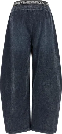 Alexander Wang Wide-Leg Brushed Denim Trousers - Black
