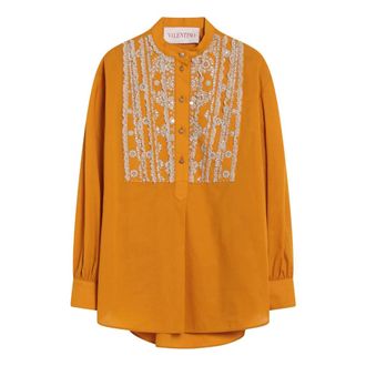Valentino Dames, Blouses & Shirts, Geel, Maat: S Katoen