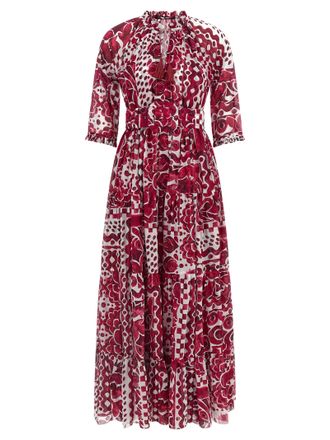 Samantha Sung Fuchsia Cotton Long Womens Dress