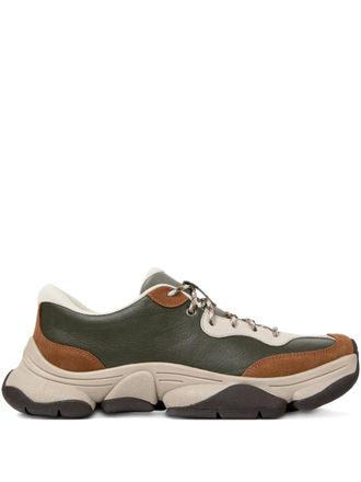 Camper Karst 2 panelled lace-up sneakers - men - Smooth Leather/Recycled Polyester/Cork - 44 - Green