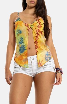 Jaded London Beaded Strap Button Trim Top in Multi at Nordstrom, Size 10