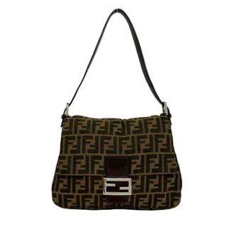 Fendi Pre-owned Shoulder Bags, female, Brown, Size: ONE SIZE Pre-owned Vintage Canvas Shoulder Bag