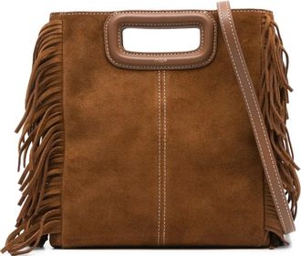Maje Tas met franje handgreep - Bruin