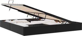 vidaXL Estructura De Cama Ottoman Negro 200 X 200 Cm Cuero Sint&eacute;tico Vidaxl