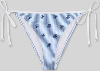 Tommy Hilfiger Bikinihose aus Seesucker mit Bindeb&auml;ndern in Blau, Gr&ouml;&szlig;e XL