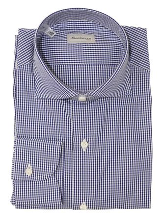 Sartorio Napoli Camicia a quadretti in cotone - Blu
