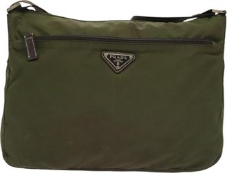 Prada Re-Nylon Khaki Nylon Shoulder Bag (Pre-Owned)