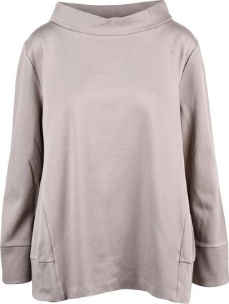 Meimeij Grey Flared Boat Neck Lightweight Sweatshirt