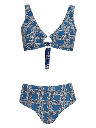 Amir Slama Bikini con stampa grafica - Blu