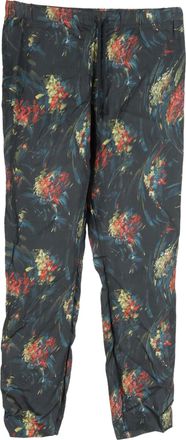 Dries Van Noten Floral Trousers in Black Viscose