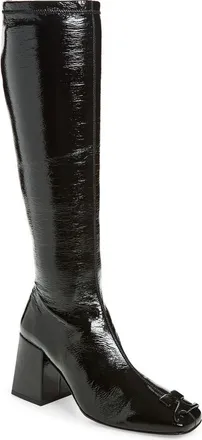 Courr&egrave;ges Re-edition Vinyl Knee High Boot in Black at Nordstrom, Size 40