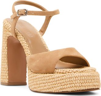 Steve Madden Liandra Platform Sandal in Tan Suede at Nordstrom, Size 8.5