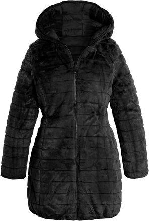 SS7 Womens Faux Fur Coat Reversible Jacket Black