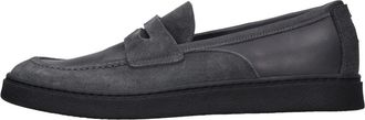 Pantanetti Loafers van leer en su&egrave;de - Heren - Loafers - Grijs - 42 EU - Leer - Schoenen