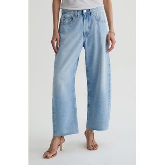 AG - Adriano Goldschmied Hattie Raw Hem High Waist Crop Barrel Jeans in Gesture at Nordstrom, Size 27