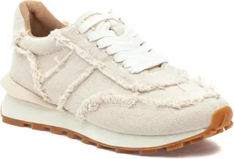 J/Slides Womens J/SLIDES Eddie-F Sneakers Natural Denim Frayed Casual Shoes HTAT179
