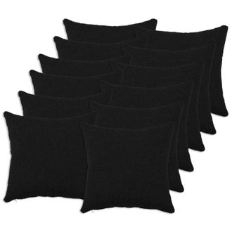 vidaXL Funda De Almohada 12 Pcs Heerlen Negro 40 X 40 Cm Boucl&eacute; Vidaxl