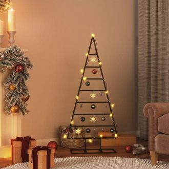 vidaXL &Aacute;rbol De Navidad Para Decoraci&oacute;n Metal Negro 125 Cm Vidaxl