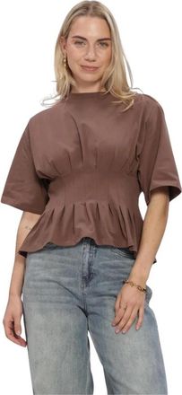 Gestuz GZinez Tee - Dames - T-shirts - Bruin - L - Katoen - Tops