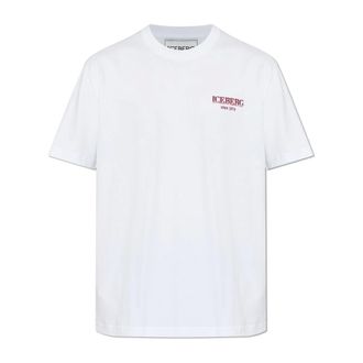 Iceberg T-Shirts, male, White, Size: 2XL Logo-Embroidered T-Shirt