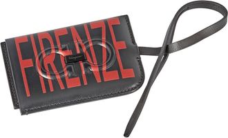Ferragamo Salvatore Ferragamo Black/Red Mens Firenze ID Holder