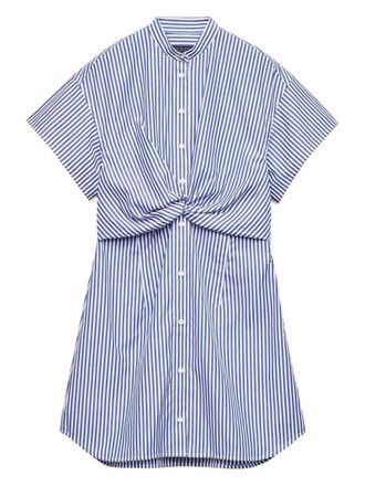 Rag & Bone Gretchen stripe twist-front dress - Blue