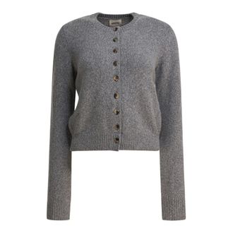 Khaite Cashmere Knitwear, female, Gray, S, Grey Knitwear Cardigan Aw25