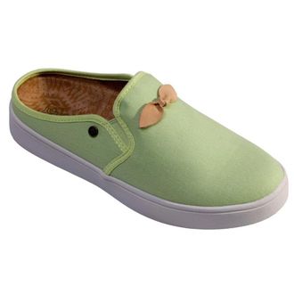 Spenco Mens Spenco Andrey Mules Green Bow Detail Round Toe Slip On Slide HAWK2325