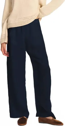 Velvet Lola Linen Wide Leg Pant In Axe