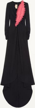 Valentino Gown In Cady Couture Ricamato Donna NERO/FUCSIA 38