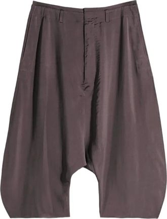 Christophe Lemaire Long Shorts, female, Brown, Size: 2XS Creased Dropped Crotch Bermudas
