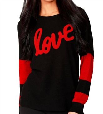 Angel Love Scoop Neck Pullover In Black/fire