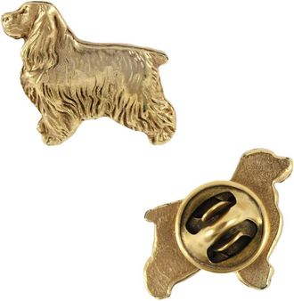 OEM Broche De Perro Cocker Spaniel Ingl&eacute;s En Una Caja Decorativa, Elegante Broche Chapado En Oro, Broche Para Chaqueta De La Marca Art-dog