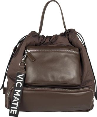 Vic Mati&eacute; Peggy Rugzak - Dames - Rugzakken - Bruin - ONE Size - Leer - Tassen