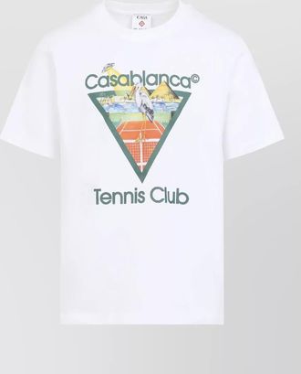 Casablanca tennis club short sleeve cotton t shirt
