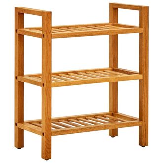 vidaXL Vidaxl - Zapatero Con 3 Estantes Madera Maciza De Roble 50x27x60 Cm