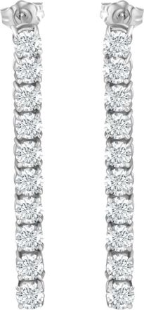 Pompeii3 3 1/2Ct TW Real Diamond Dangle Earrings Womens Studs 14K White Gold 1 1/2 Tall