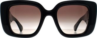 Gucci Square Womens Shiny Black Grey Gradient GG1975S - One Size
